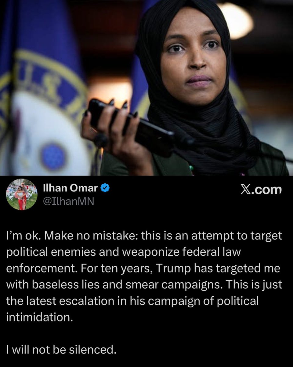 nicksortor's tweet photo. 🚨 BREAKING: ILHAN OMAR BREAKS HER SILENCE

And she’s saying she will NOT be silenced.

Yeah, well, you can scream and yell all you want from SOMALIA 🤣🤡 https://t.co/w0kLRUx0Pf