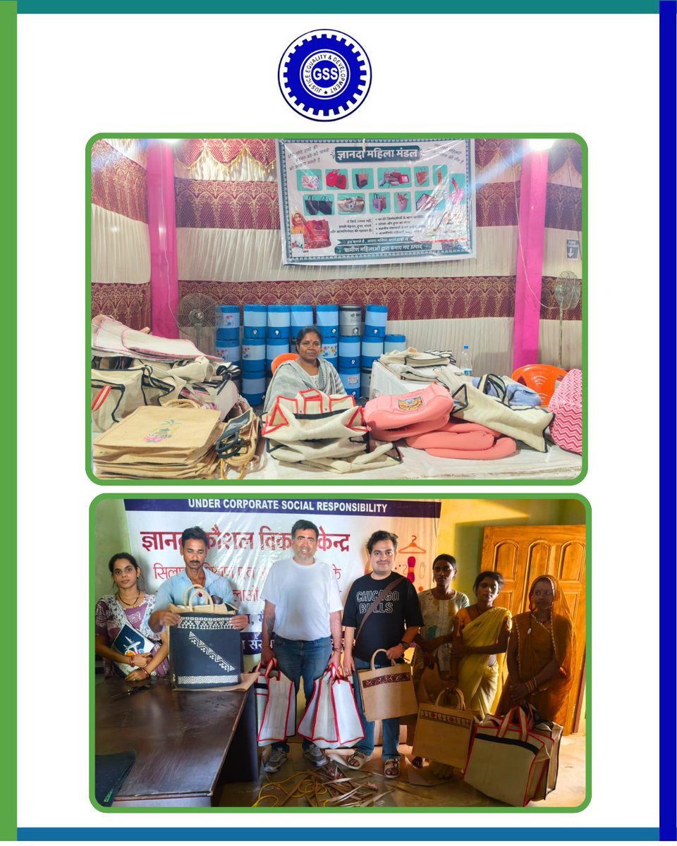 gssmp_org's tweet photo. मैहर रेलवे स्टेशन पर ज्ञानदा महिला मंडल के स्टॉल में महिलाओं द्वारा तैयार बैग, जूट बैग, फिल्टर बैग, टिफिन बैग व अन्य उपयोगी उत्पादों की बिक्री की गई। 
स्थानीय हुनर को बाजार और महिलाओं को आत्मनिर्भरता की ओर बढ़ाने की एक सार्थक पहल।
#GramSudharSamiti #WomenEmpowerment https://t.co/CyXhd2iWqT