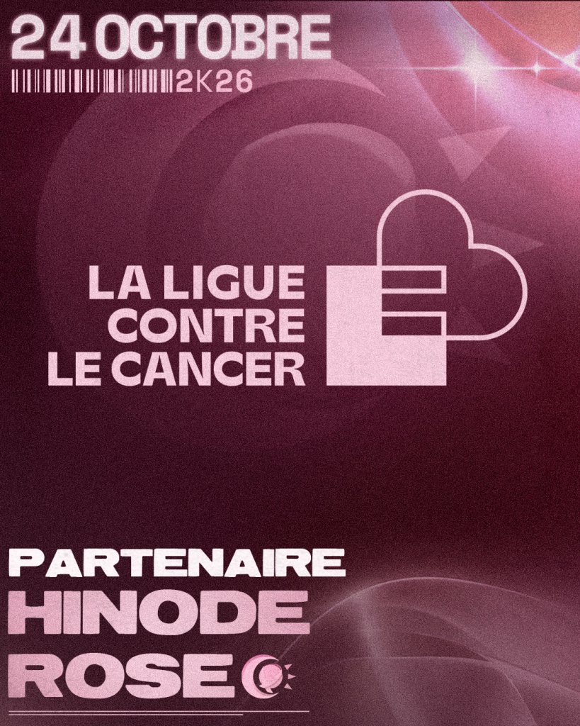 TeamHinode_'s tweet photo. 🎀 HINODE ROSE 2026 | NOS PARTENAIRES

Un événement comme Hinode Rose ne serait pas possible sans le soutien de nos partenaires. ❤️

🏢 @GamingCampus Paris
Merci à Gaming Campus de nous accueillir sur son campus parisien et de mettre ses locaux à disposition pour cette journée. Un partenaire engagé dans de nombreuses causes tout au long de l’année !

🤝 Diferbat
Partenaire de Team Hinode depuis maintenant un an, merci à Differbat de nous accompagner tout au long de l’année dans nos différents projets et de continuer l’aventure à nos côtés !

🎥@fisheye_prods 
Ils assureront la production de Hinode Rose pour vous faire vivre cette journée dans les meilleures conditions. Merci de contribuer à donner vie à cet événement !

🎗️@laliguecancer
Le cœur de notre engagement : l’intégralité des dons récoltés lors de Hinode Rose sera reversée à la Ligue contre le Cancer afin de soutenir la lutte contre la maladie.

Merci à tous nos partenaires de rendre cette édition possible. ❤️

#HNDROSE