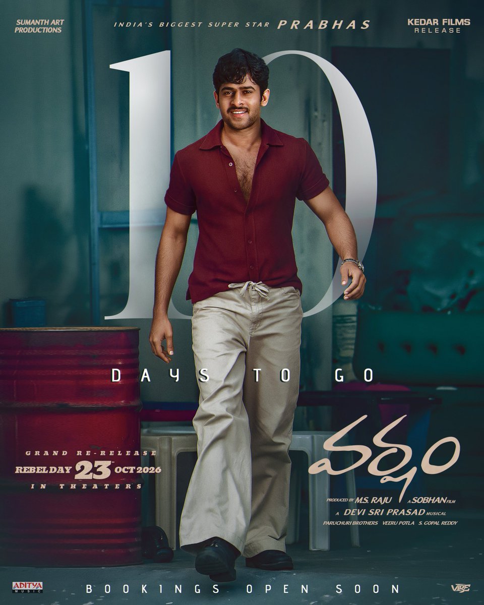 DayaArjun2's tweet photo. ⚡ 10 DAYS TO GO ⚡
The storm is brewing back to the theatres

#Varsham4K From 23rd October ! https://t.co/Hzw23aGbxB