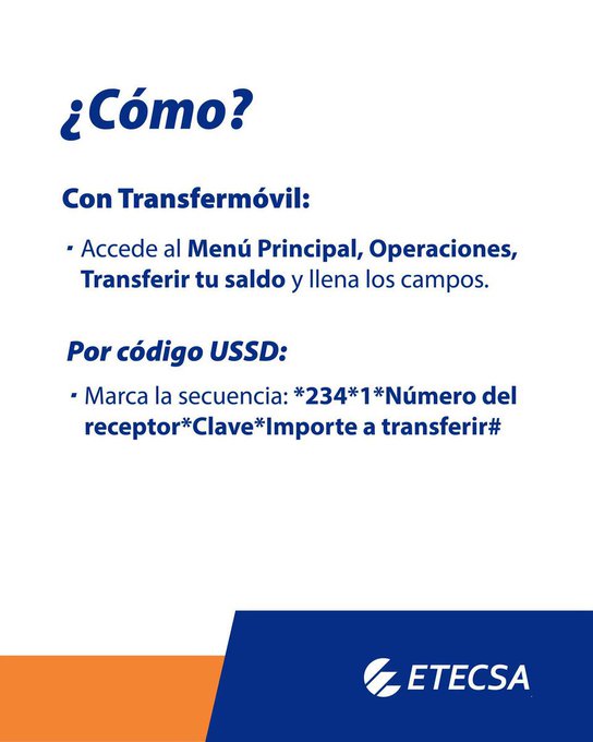 IGMARTINEZ3's tweet photo. ¿Necesitas transferir saldo a otro móvil?  En las imágenes te mostramos, paso a paso, cómo realizar la transferencia de saldo de forma sencilla. Solo debes seguir las instrucciones y completar el proceso. #EtecsaConCuba #Mayabeque https://t.co/LFubTQigBE