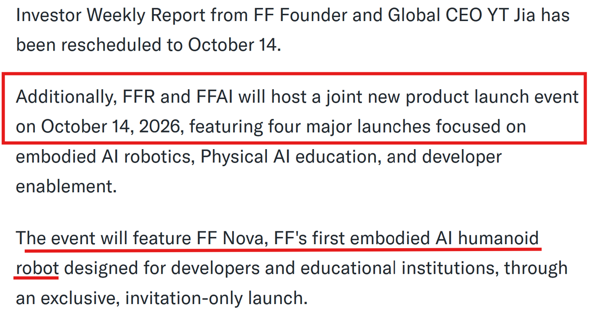 MangoStockX's tweet photo. $FFAI 🔥Humanoid Robots planned to launch this Wednesday, Oct 14! 👀🚀 $MNDR $CLWT https://t.co/CS1OjbOpx3