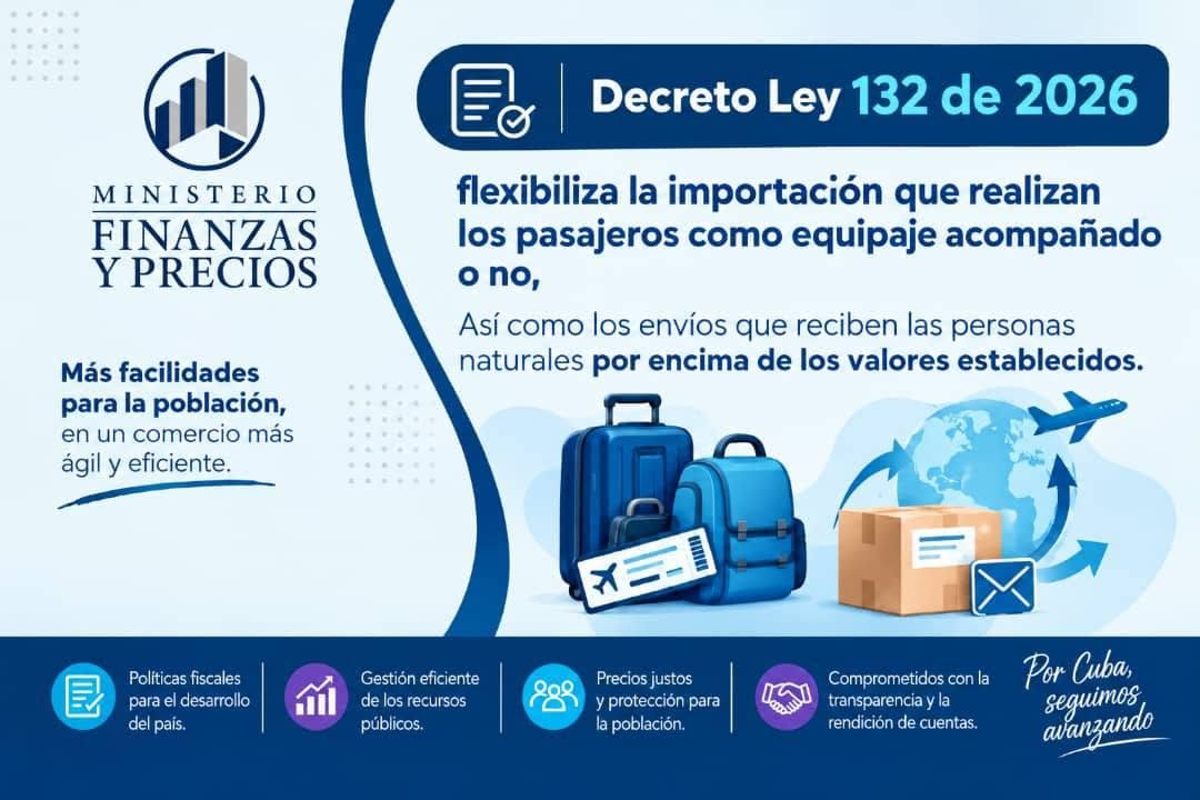 finanzasprecios's tweet photo. Atención!!! 
Hoy entran en vigor el Decreto Ley 132 y sus normas complementarias Resolución 197 del @finanzasprecios   y la Resolución 340 de la Aduana General de la República que implementan la Transformación Económica y Social 158. https://t.co/pbU6G4d1uA