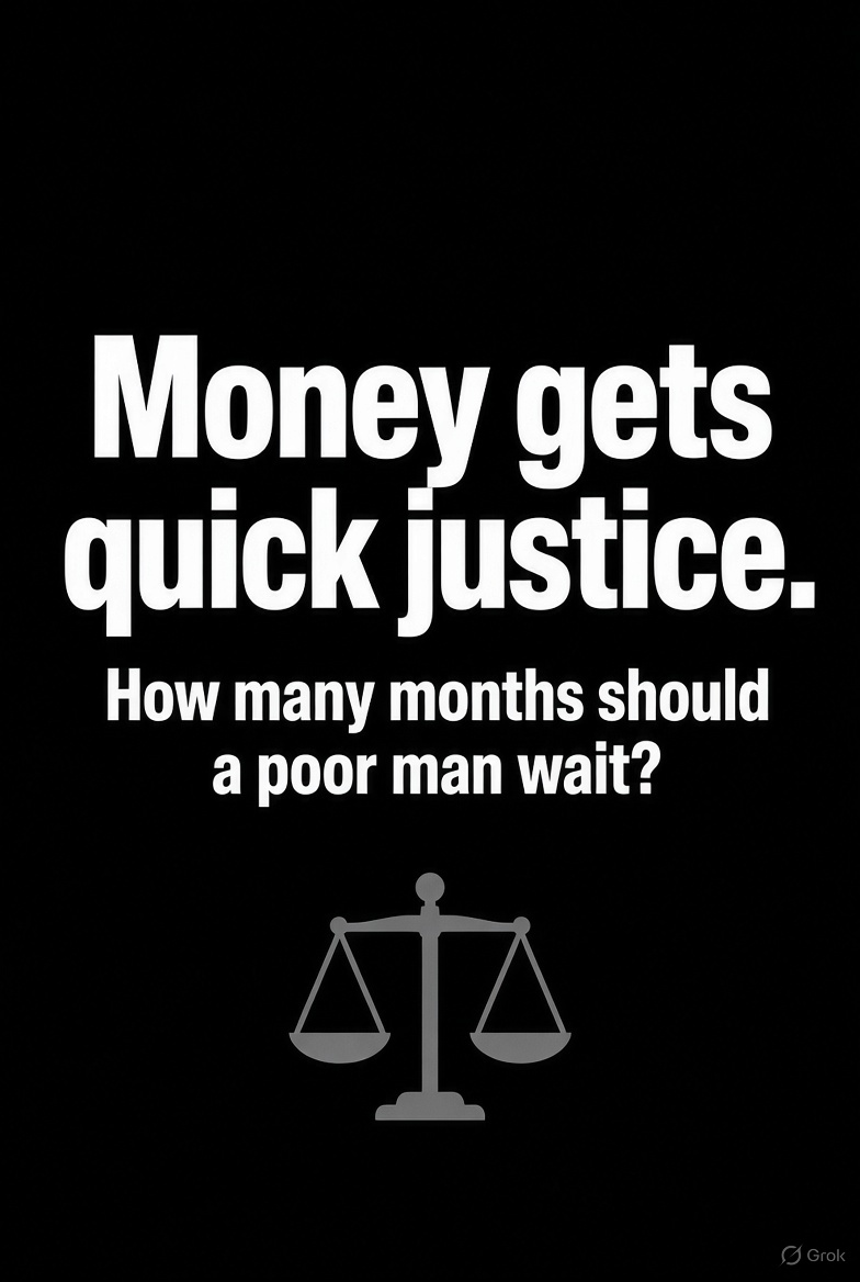 pvk565's tweet photo. Money gets quick justice.
How many months should a poor man wait?
I am 68, still waiting for free legal aid after 9 months.
@NALSALegalAid @AndhraPradeshCM @India_NHRC
#LegalAid #CommonMan #JusticeForPoor https://t.co/EclrB4zHny