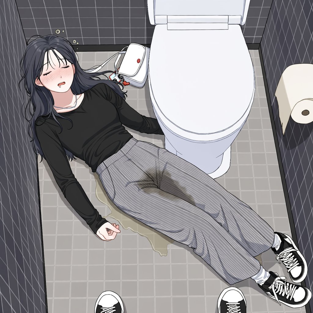 nure_machi_'s tweet photo. お酒を飲んでいる最中にトイレへ行った彼女が、なかなか戻ってこないので見に行ってみたら…

#AIイラスト #おもらし https://t.co/3wxKiQZbda