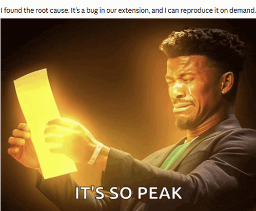 VectorCactus07's tweet photo. Claude finally caught this bug that took weeks to catch because it was so rare. https://t.co/BhD0q9ws0e