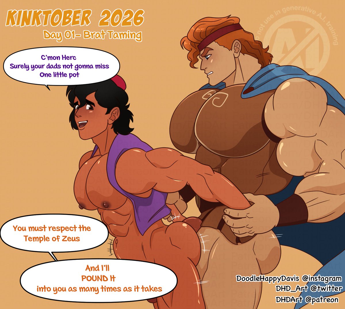 DHD_Art's tweet photo. Sorry for being late but I'm making progress.  Enjoy the first set 
#kinktober #Baratober2026 #bara #muscle #musclealpha https://t.co/1Fwc8AxBe5