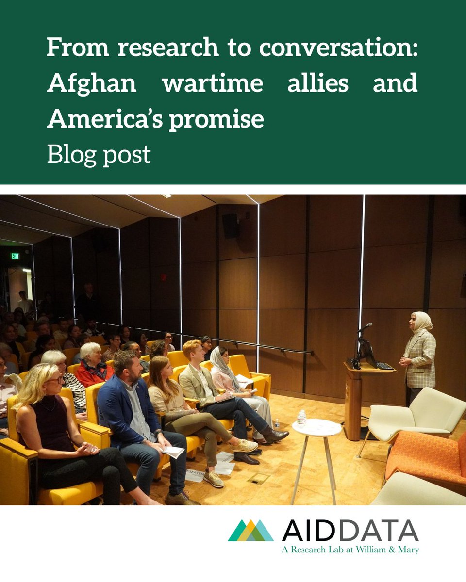 AidData's tweet photo. “I kept thinking about how we could take what we were learning beyond interviews and data.”

 @williamandmary  undergrad Tajalla Moslih reflects on a year of student research on Afghan migration. 👉 

https://t.co/KWEnbJ0hz2 https://t.co/5B3K704jR2