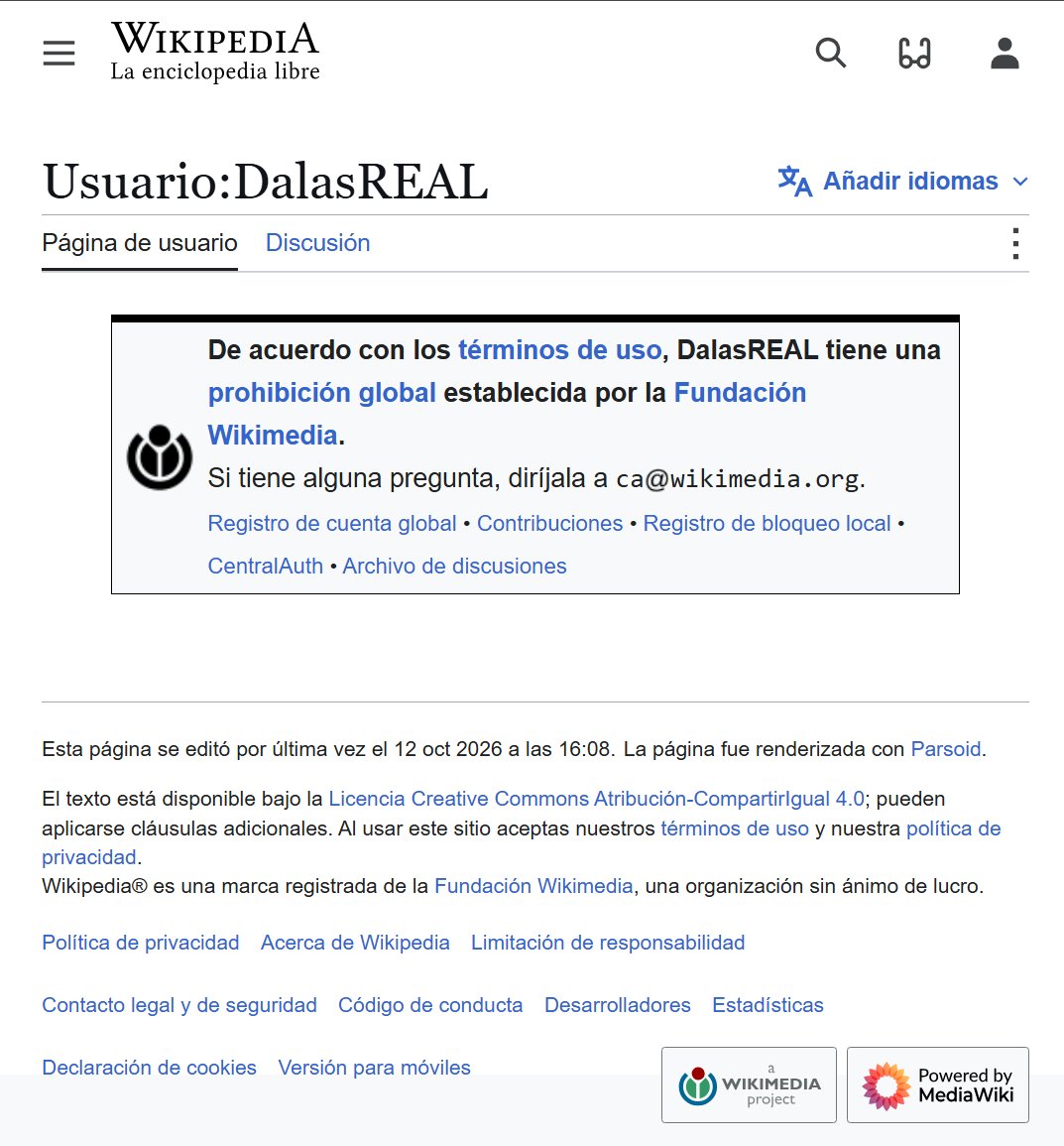 eswikipedia's tweet photo. 📢 La Fundación Wikimedia, anfitriona de Wikipedia y sus proyectos hermanos, ha impuesto una prohibición global a DalasREAL, cuenta utilizada por el creador de contenido Daniel José Santomé Lemus, conocido como Dalas Review.

La medida se produce después de una denuncia por actos de intimidación y acoso contra voluntarios de Wikipedia y otros proyectos hermanos, a través de un vídeo publicado en sus plataformas.