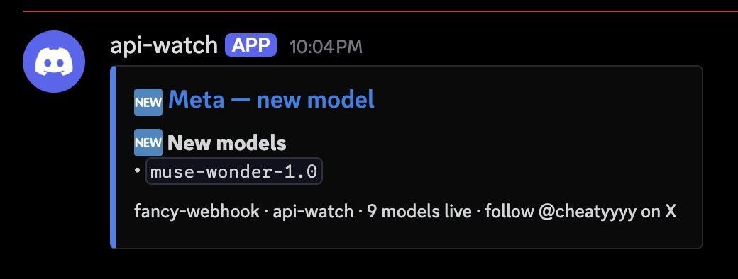 LuminaBench's tweet photo. Muse-wonder-1.0 is in the Meta models API

we all know what that means 🍉 https://t.co/4RjiO6aykO