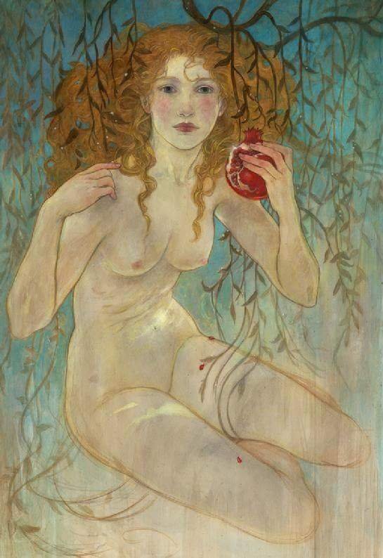 AventuraObscura's tweet photo. Persephone, Rebecca Guay, 1991. https://t.co/dZn8HcGQPn