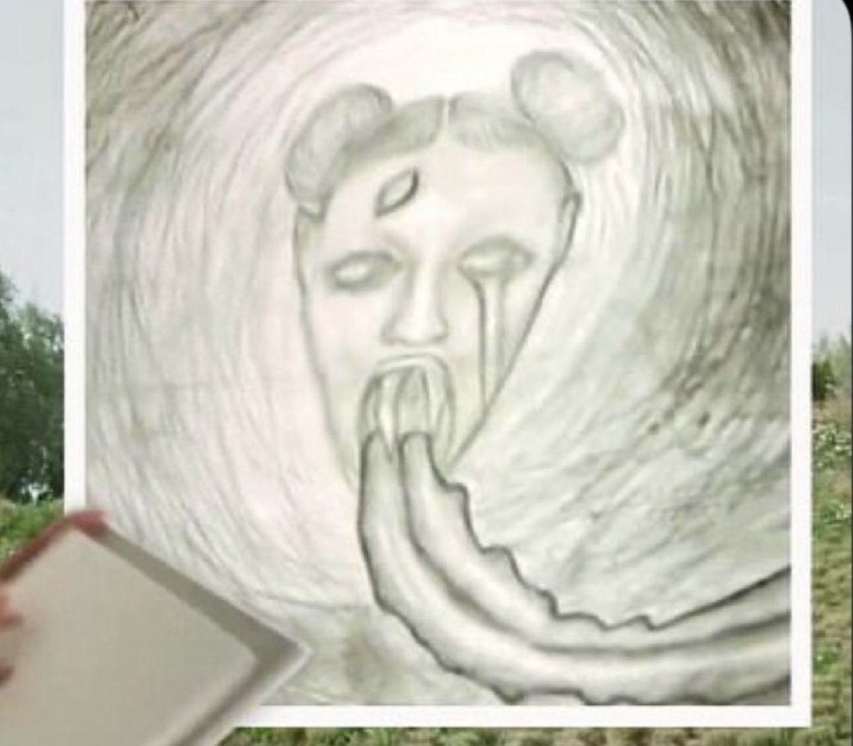 SirenPatriot's tweet photo. My 3 sons have never drawn demonic &amp; sick drawings like Kanye &amp; Kim Kardashian's kid "North." These drawings are from the offspring of caananite fallen angel nephilim central casting (33) baphomet hybrids masquerading as a "family" involved in SRA &amp; satan worship. https://t.co/r4XEQ4tyHu