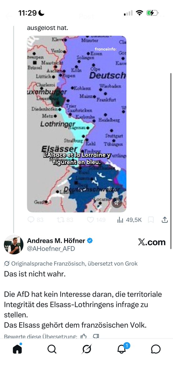 Alex_Borenholts's tweet photo. Ich frage mich, wie man als ein Patriot wie Höfner es ernsthaft behaupten kann, Elsaß-Lothringen sei französisch.

Das kann wirklich nicht der Patriotismus sein, denn man akzeptiert damit, dass die Deutschen nach dem ersten Weltkrieg in Gruppen aufgeteilt und vertrieben wurden. https://t.co/NU1uhPm8En