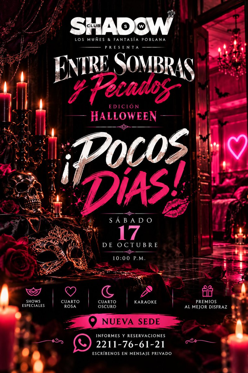 ShadowClubSw's tweet photo. 🖤⏳ LA CUENTA REGRESIVA HA COMENZADO…

Este sábado 17, las sombras cobrarán vida y los pecados tendrán su propia noche. 🔥

ENTRE SOMBRAS Y PECADOS 🥀

Una noche...Secretos que solo se viven detrás de las sombras…

¿Ya tienes tu reservación? 
#QueValgaLaMalditaPena https://t.co/zbVOQyFJut