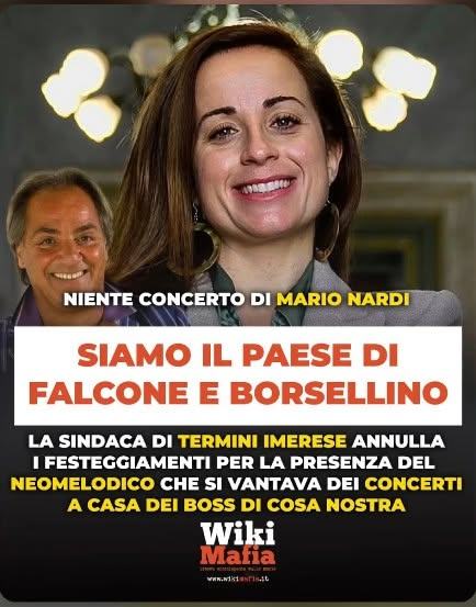 Moonlightshad1's tweet photo. Ha fatto benissimo Maria Terranova, la sindaca di Termini Imerese a rifiutarsi di patrocinare i festeggiamenti dove avrebbe partecipato un tizio che in passato si è vantato di aver cantato per i superboss della mafia e di essere in buoni rapporti coi Casamonica.➡️ https://t.co/OFfd0sEtyN