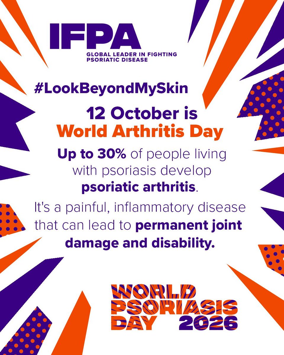 psoRwanda50972's tweet photo. Today is Psoriatic Arthritis Awareness Day. It’s more than just skin irritation; it’s a chronic inflammatory condition that affects joints and can impact daily life in ways people don't always see. Sending strength to everyone navigating this journey. #PsoriaticArthritis #ifpa https://t.co/Z23xsd6FH6