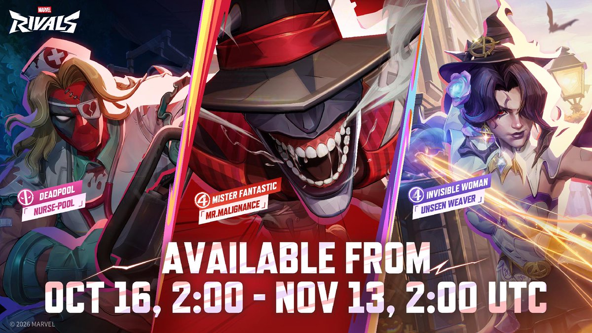 XS1NdRoMeX's tweet photo. Marvel Rivals Thanksgiving Skin Giveaway❗️

Happy Thanksgiving to all my fellow Canadians ! 🎉🦃🍻🍁

1 Winner will receive Deadpool Nurse-Pool, Mister Fantastic Mr. Malignance or Invisible Woman Unseen Weaver skin

➡️ To enter
✅ Follow @XS1NdRoMeX
✅ Like!
✅ Retweet! 
✅ Comment with what's something about Marvel  Rivals you're thankful for?

Winners will be announced on Oct 16th in a publicly tagged post and DMed with THIS account only #MarvelRivals #Rivalstwt #Giveaway #Lattice