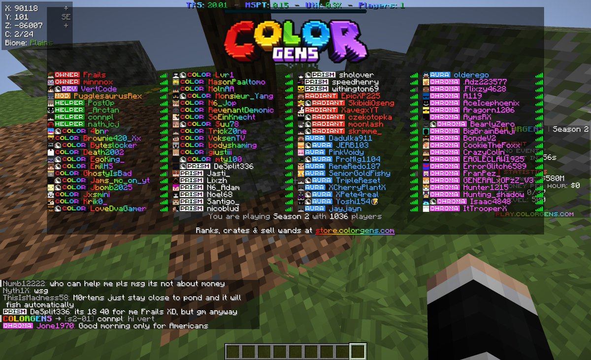 VertCodeEU's tweet photo. We locked in and got 20tps > 1000 players. Thats why you go to VertCode Development for your Minecraft server development. https://t.co/tMRvclQuYo
