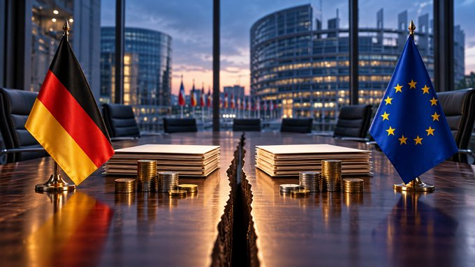 StepMullern1vd's tweet photo. Deutschland stellt sich gegen den geplanten EU Haushaltskompromiss. Beim EU-Gipfel braucht es einen fairen Ausgleich zwischen gemeinsamer Verantwortung, nationalen Interessen und solider Finanzplanung. 🇩🇪🇪🇺
#Deutschland #EU #Haushalt #Europa https://t.co/Y2uwa7XX3M