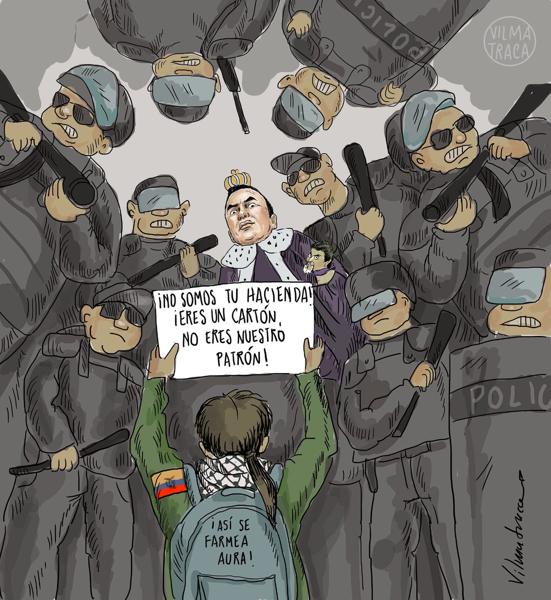 vilmavargasva's tweet photo. #ProtestasEc #Estudiantes #Represion #CartonNoboa #Ecuador #Vilmatraca https://t.co/hp6qXaNkuU
