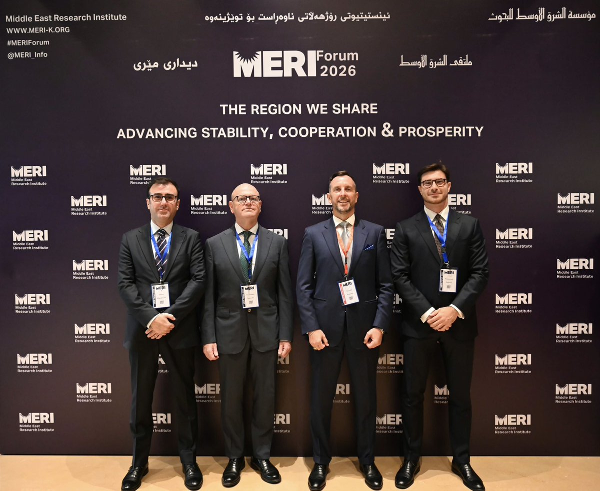 ItalyinIraq's tweet photo. Inspiring discussions on Iraq’s opportunities and challenges in the shifting regional landscape. Thanks to #MERI2026 Forum for bringing together in #Erbil Iraqi and international policymakers, academics, opinion leaders, and diplomats. https://t.co/miHZIf3LPG