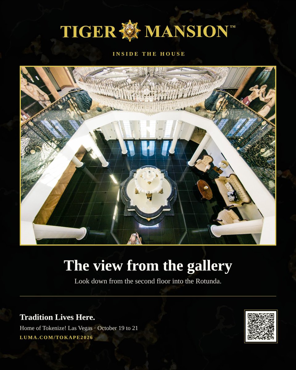 TigerMansionLV's tweet photo. The view from the gallery: the lion fountain below, where @TokenizeCon Las Vegas opens Monday, Oct 19.
https://t.co/555sXe8Fvc #TigerMansion #TokenizeLV https://t.co/BjP0xUhgf4