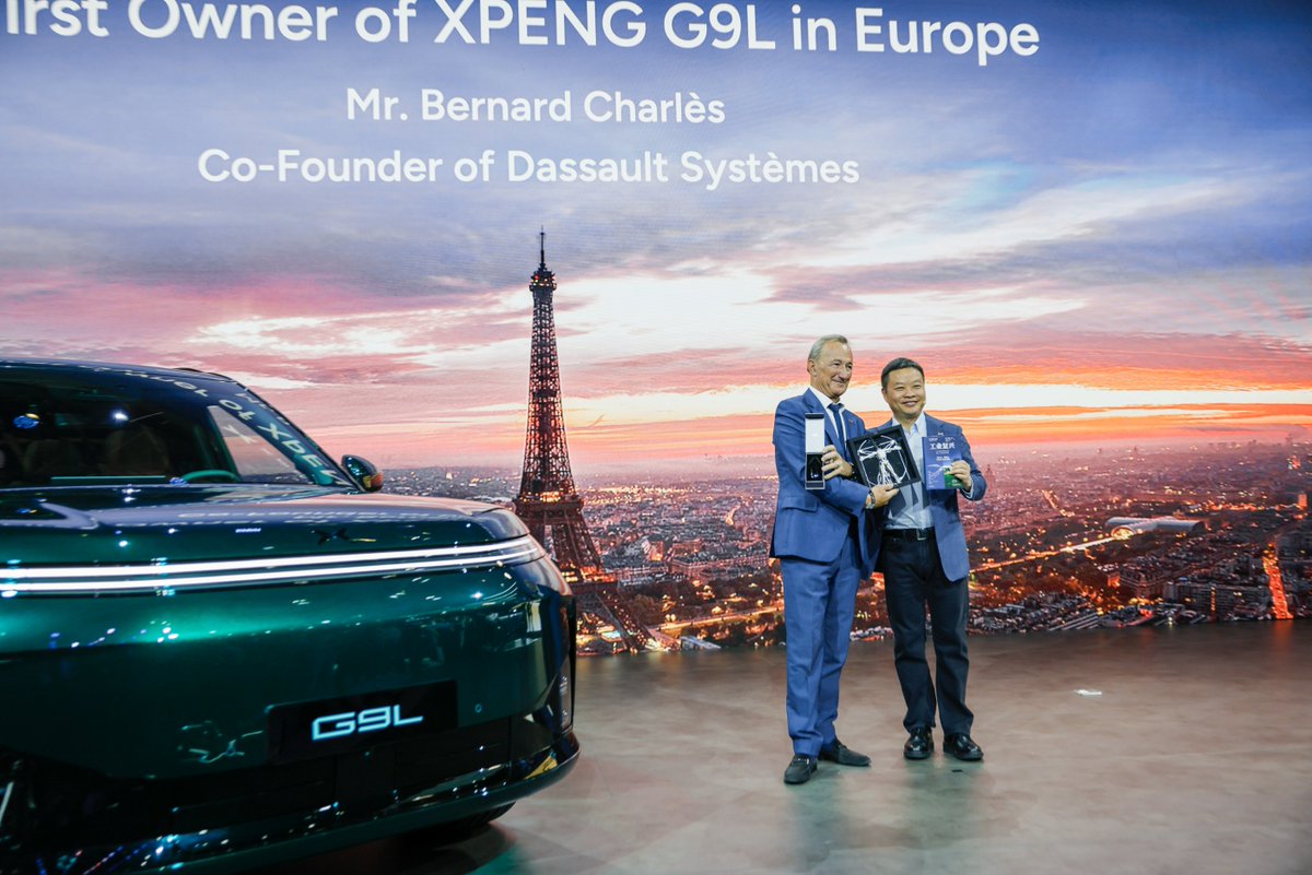 XPENG_Global's tweet photo. XPENG Friends from around the world come together at the Paris Motor Show!🌍
The XPENG booth was buzzing with global media, industry leaders and friends from across the world.
From welcoming our first customer from Dassault to meeting players from France’s TOP 14 rugby league, every encounter sparked new connections and possibilities.
We believe Physical AI should benefit everyone, and together, we're bringing that vision closer to reality.
Thank you for being part of this journey. See you on the road ahead!
$XPEV