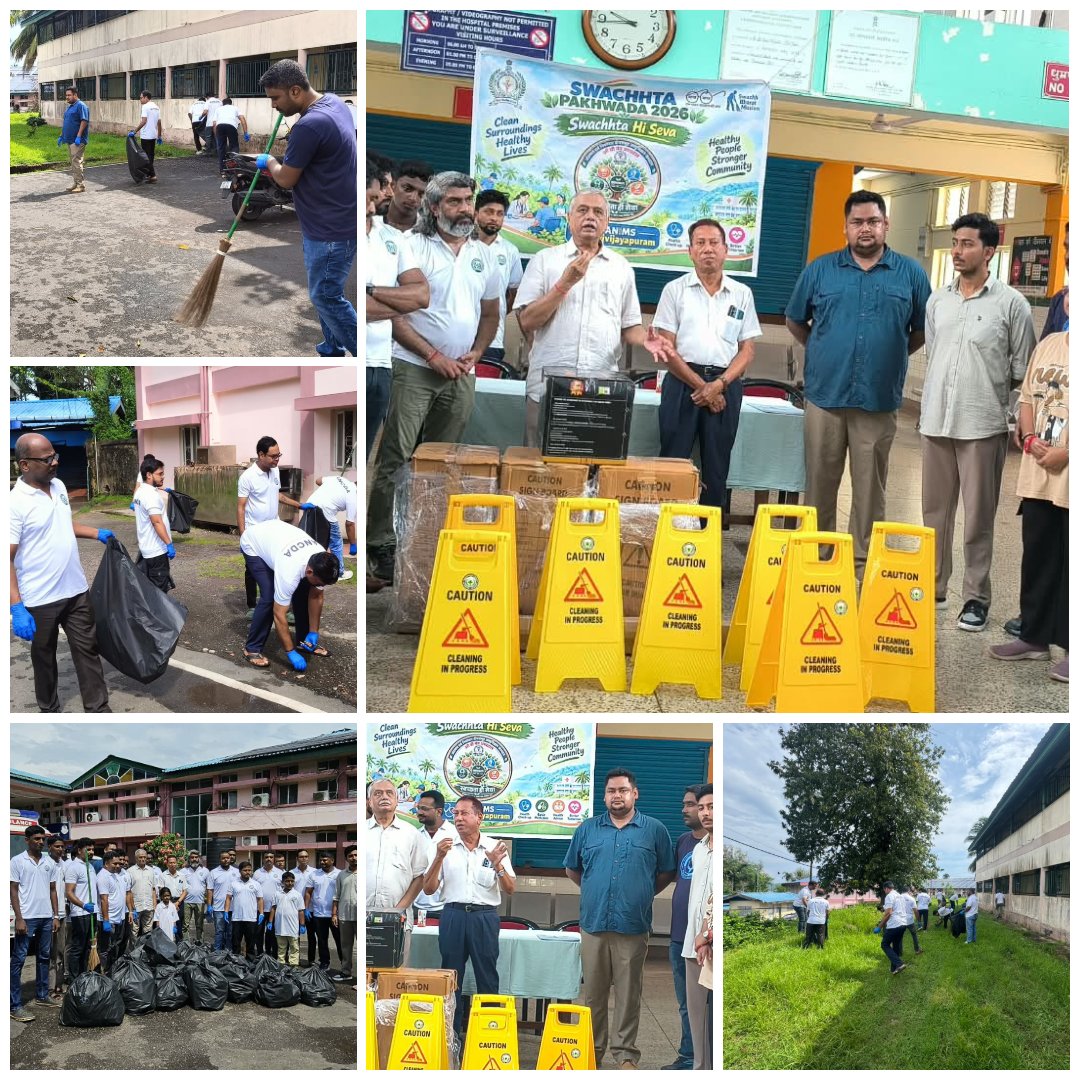 aniimsmedia's tweet photo. Swachh Bharat Swasth Bharat Viksit Bharat
Under #SwachhataHiSeva2026 the Chemist &amp; Druggist Association of A&amp;N Islands joined G.B. Pant Hospital, ANIIMS, in a Jan Bhagidari initiative under the Kayakalp Scheme, donating cleaning equipment and PPE kits to promote hospital hygiene. https://t.co/wDnBV0s8Wl