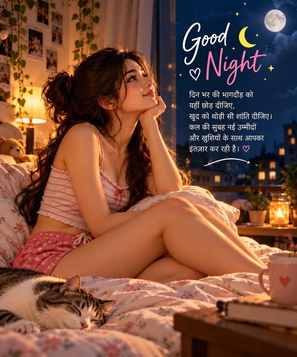 smallTGirl26's tweet photo. 🌙✨ रात की ख़ामोशी में सुकून मिले,
हर अधूरी ख़्वाहिश को नया जुनून मिले। 💫

चिंताओं को आज यहीं छोड़ दीजिए,
कल की सुबह आपको खुशियों का पैग़ाम दे। 🌸

**शुभ रात्रि 🌙 अच्छे सपने देखिए।** ❤️

#शुभरात्रि #GoodNight https://t.co/raQAlb5jv2