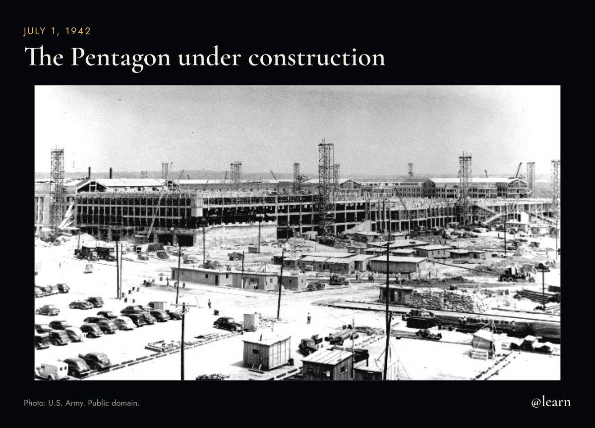 learn's tweet photo. The Pentagon was built in 16 months.

Ground was broken in September 1941. It was finished in January 1943. https://t.co/xuR7N70gEm