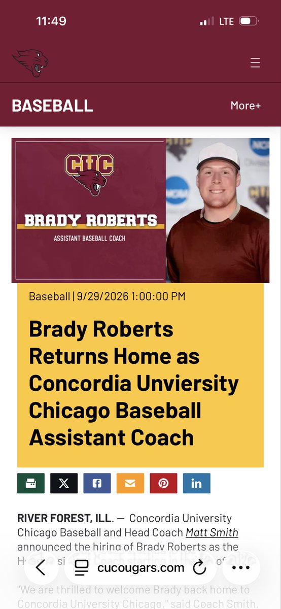TaddGibby24's tweet photo. Congrats 2 @BRbackstop11 being named Assistant Baseball Coach @CUCbaseball - A great program is getting a great coach, great person & Day 1 #ESPTrained guy! Best wishes in the new challenge & we will see you around ESP when time permits! #ESPFamily #ESPAlumni #CUCBaseball #NextChapter #ESPCoachingTree
https://t.co/LCDW9HFJ40