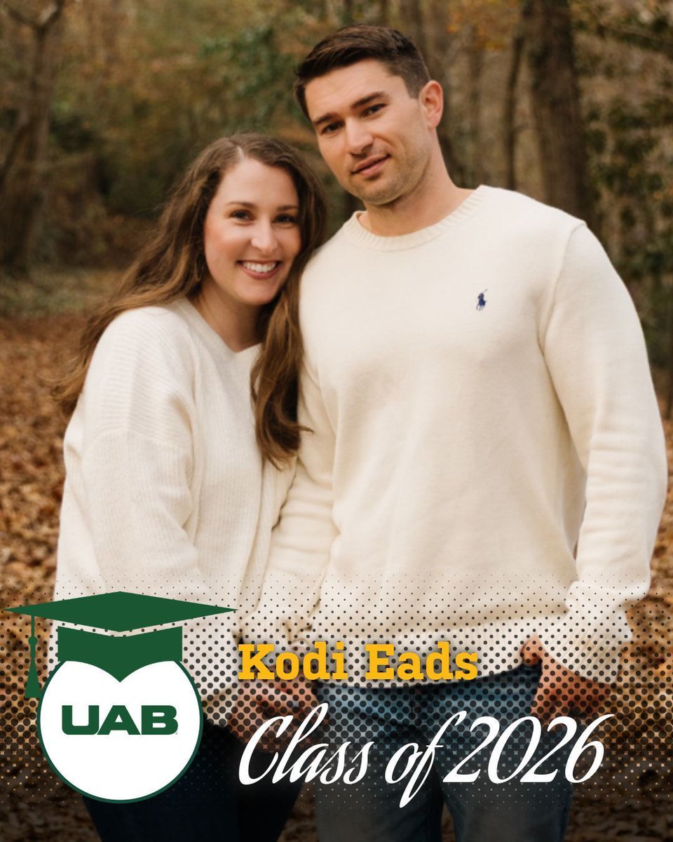 UABGradSchool's tweet photo. 💬 "UAB has shaped every stage of my journey by providing incredible opportunities to grow as both a clinician and a leader," - Kodi Eads, DNP. 🎓 
.
.
.
#uab #graduate #classof2026 https://t.co/MwS0UiElWT
