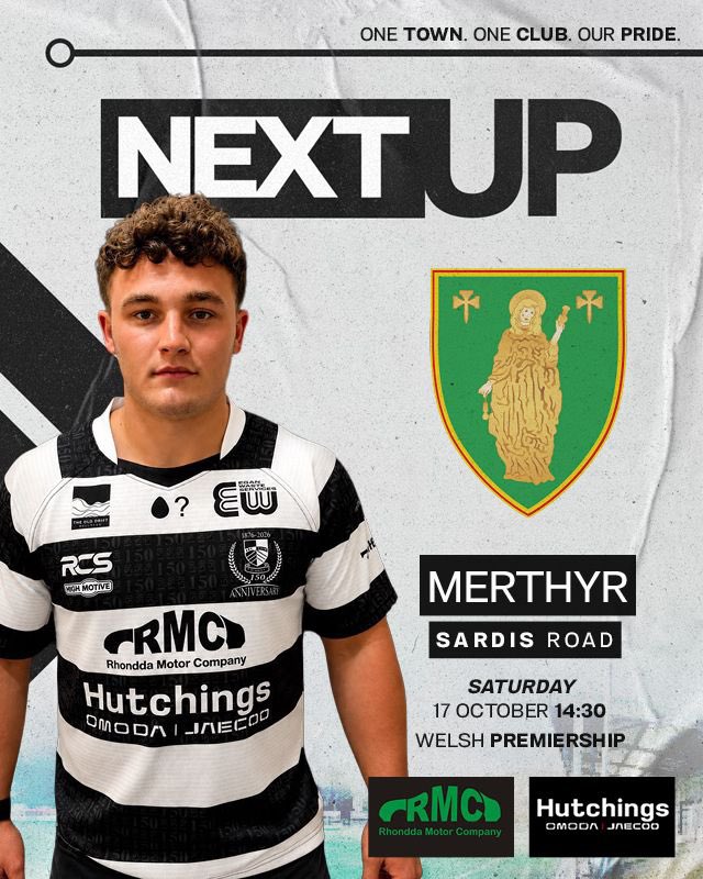 PontypriddRFC's tweet photo. NEXT UP | 𝙏𝙝𝙚 𝙑𝙖𝙡𝙡𝙚𝙮𝙨 𝘿𝙚𝙧𝙗𝙮💥

It’s 1️⃣st against 2️⃣nd this Saturday when @RFCMerthyr are the visitors to Sardis Road for a massive Admiral Premiership clash 👊

📋 Check out our Matchday Preview for all the 🔑 info 🔗👉 https://t.co/XAcvRdq9ok

#WeArePonty ⚫️⚪️ https://t.co/50ikZtMJCF