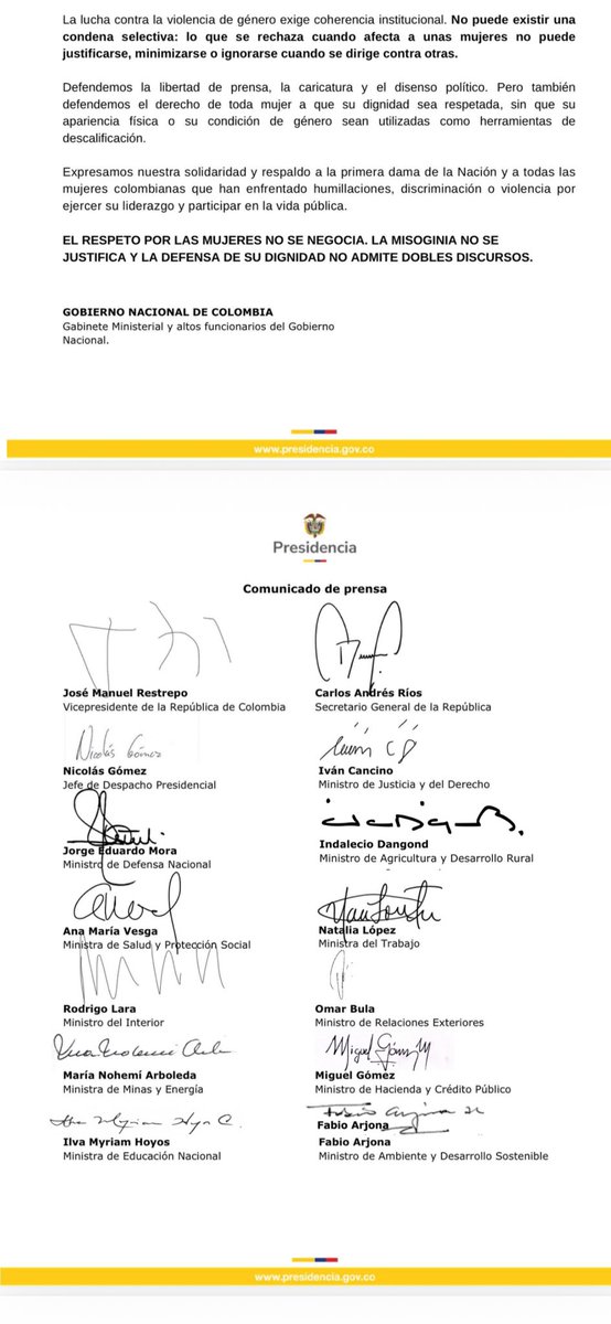 manolitosalazar's tweet photo. Todo el gabinete del presidente @ABDELAESPRIELLA rechazó las expresiones misogenas del caricaturista @matador y pidieron a la @FiscaliaCol una investigación  en su contra. https://t.co/EU40tpyX5k