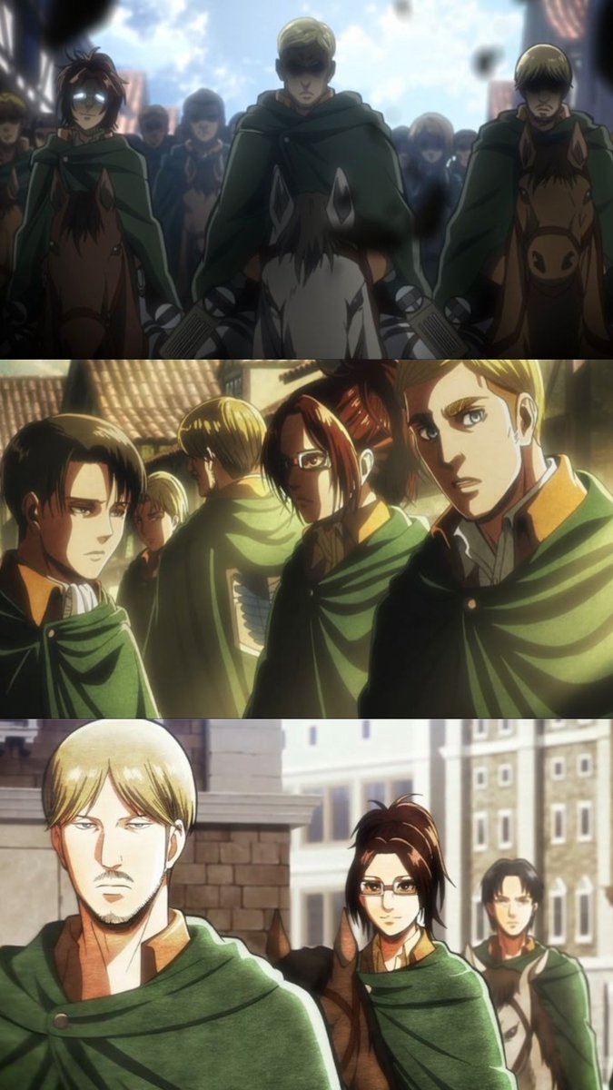 Zoe_hanPjv's tweet photo. When Keith Shadis talked about “special people,” the faces that came to his mind were Erwin, Levi, Hange, Mike, and Nanaba.

He was talking about people born with the ability to do things others simply can’t. AND THEY’RE OUR VETERANS. 😭 https://t.co/Hzqvd6lg1V