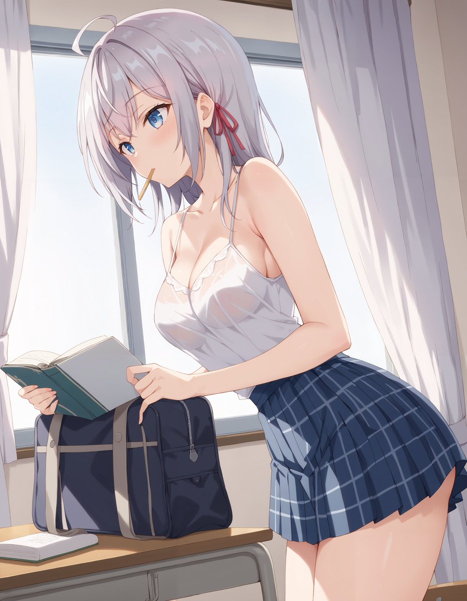alya_aiart's tweet photo. Don't just stand there staring! I'm just studying before class... 😳📖
#Alya #AIart #Roshidere #AlisaMikhailovnaKujou #studying https://t.co/R0zcavKQ5c