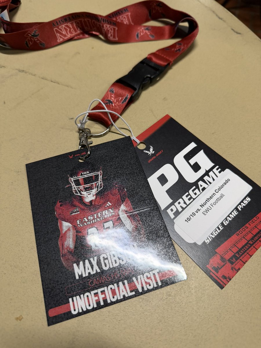 Maxgibson2028's tweet photo. Appreciate @CoachCBrink &amp; the entire @EWUFootball staff for a great game day visit and campus tour!! Go eags 🦅 https://t.co/UmjZ59foWB
