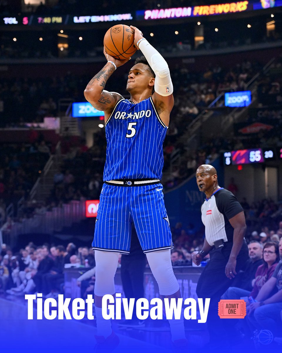 MagicAudioNet's tweet photo. 🎟️ Ticket Giveaway!

Your first chance to see Orlando Magic Basketball in the Kia Center is Tomorrow! 🪄 

Who would you bring with you to the Magic’s first home game? Tag them below for your chance to win TWO FREE TICKETS! https://t.co/UMTtMsOKi6