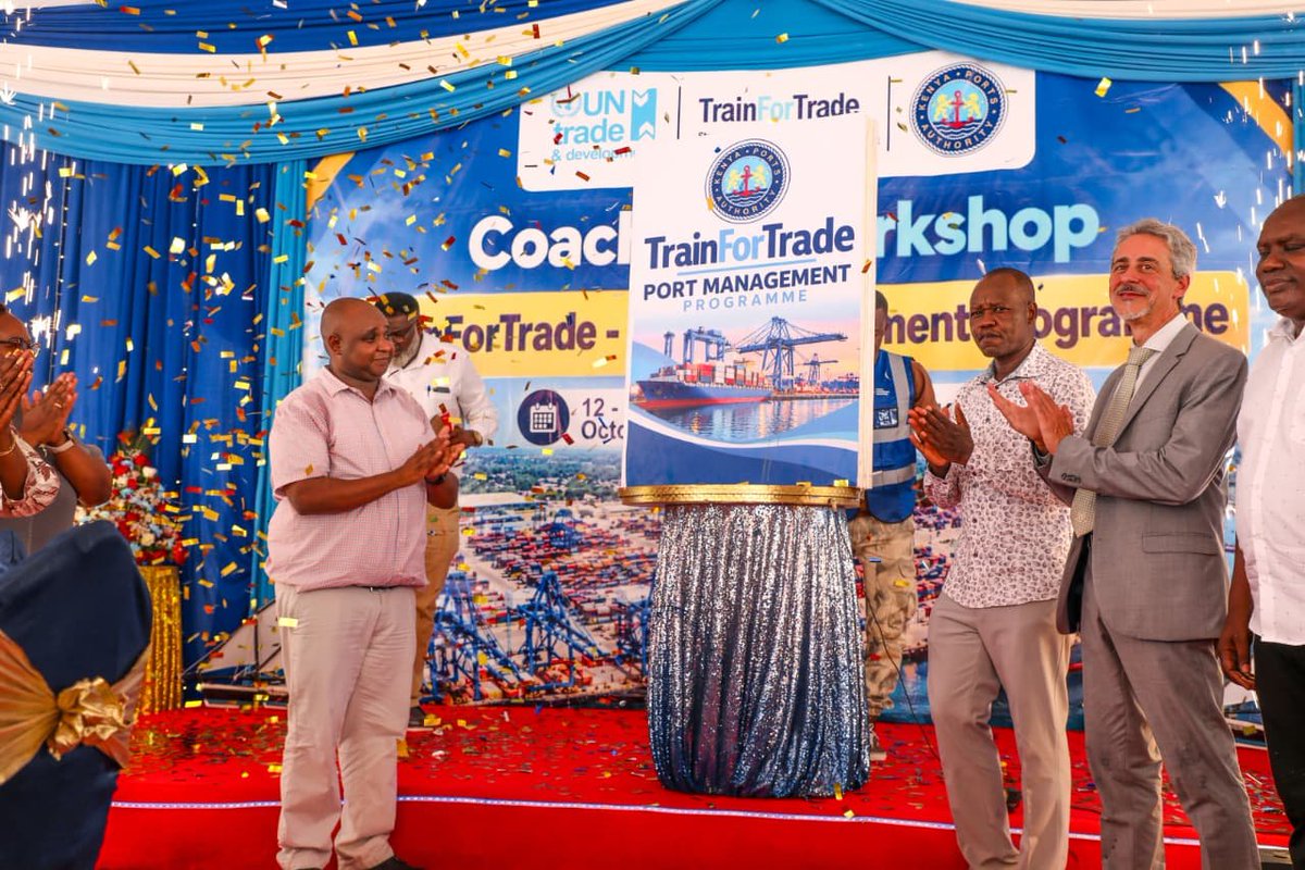Kenya_Ports's tweet photo. Kenya Ports Authority and the United Nations Conference on Trade and Development have launched a port management training program that will contribute to the professional development of port workforce and the wider port community in Kenya.

The programme provides participants with comprehensive exposure to modern port management practices and equips them with practical skills in international trade and transport, port operations, commercial management, financial management, performance measurement, environmental sustainability, and human resource development.

At the launch of the program, dubbed ‘Train for Trade ‘CEO Capt. William K. Ruto noted that the maritime industry continues to evolve rapidly, with port managers operating within an environment characterized by increasing operational complexity, changing trade patterns, supply chain disruptions, technological advancement among other factors.

The CEO further added that to remain effective and competitive, ports must continuously invest in skills development, professional growth, and leadership capacity.

“This is the context within which as the Kenya Ports Authority we are glad to embrace the ‘TrainForTrade’ Modern Port Management Programme.”, he said.

Mr. Pius Muchai who represented the Principal Secretary State Department for Trade Mr. Mohamed Daghar noted that the government through the ministry attaches great importance to capacity-building programmes that strengthen institutional effectiveness and leadership within the transport sector.

Mr. Muchai said that the program presents a significant milestone in developing the human capital required to support a modern, efficient, and globally competitive transport and logistics sector.

The Chief TrainForTrade, UN Trade and Development (UNCTAD) Mr. Mark Assaf congratulated KPA for joining the program which he said will help the Authority’s staff build on new skills as the shipping and Maritime industry evolves.

The program will see port employees trained on eighteen modules on port operations and management, with twenty staff drawn from various divisions currently undergoing the training.

Once trained, the officers will be eligible to become trainers and facilitate similar training in various countries where the program runs.