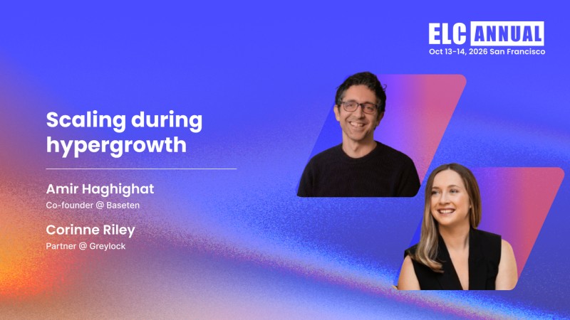GreylockVC's tweet photo. @baseten has scaled extremely fast across revenue, usage, and team size.

At ELC Annual 2026, Greylock Partner @CorinneMRiley  joins Baseten co-founder @amiruci to talk about what happens when AI usage grows this quickly: flattening the cost curve, maintaining reliability, and making the right engineering tradeoffs as the organization scales.

📍Oct 13, 3:30–4:00 PM PDT.