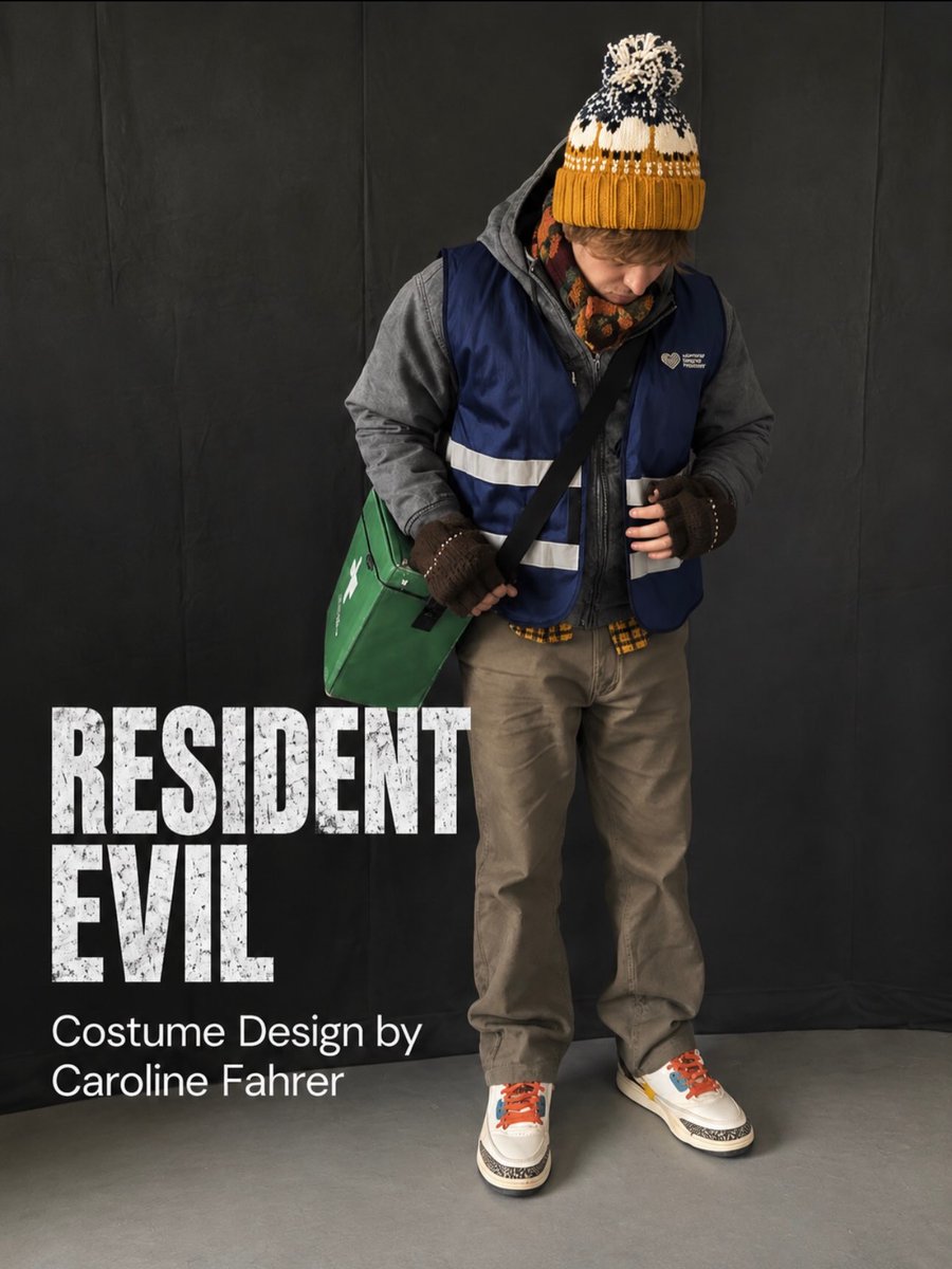 RENews_X's tweet photo. 🧵🪡 Bryan’s outfit in detail from Zach Cregger’s 'RESIDENT EVIL' movie.

Costume design by Caroline Fahrer. https://t.co/VT4DqTMJf2