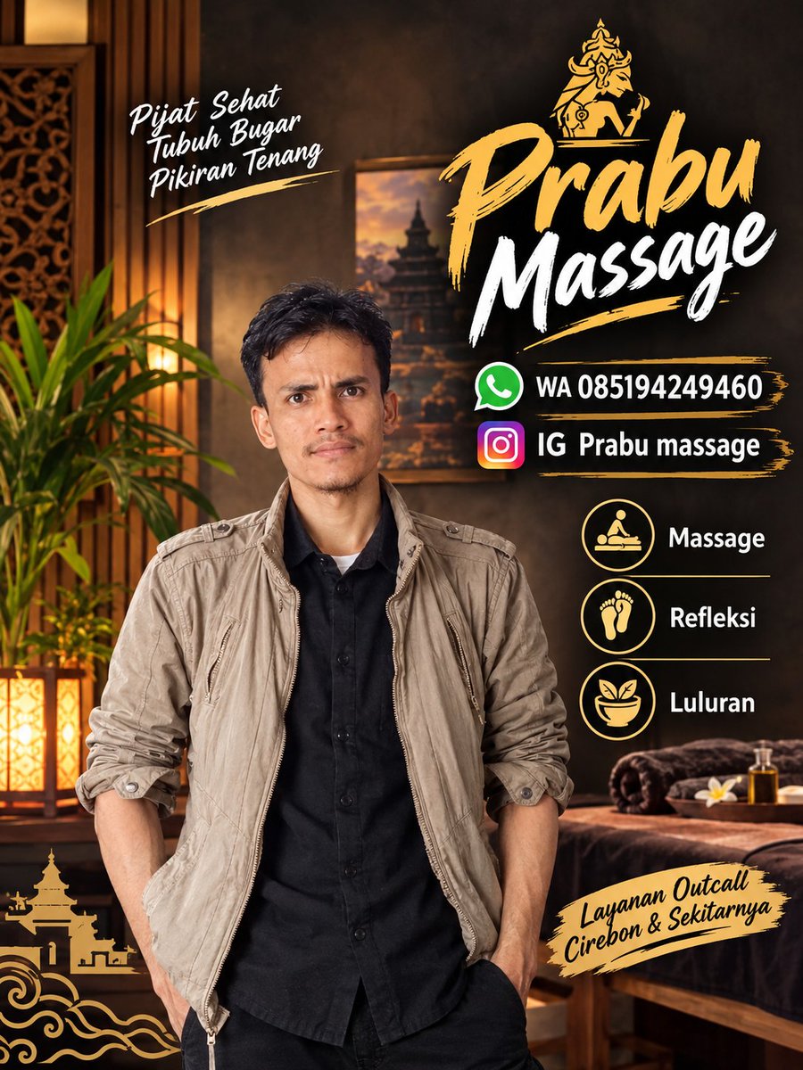 Prabumassagee's tweet photo. Prabu massage Cirebon 
Layanan pijat tradisional massage Cirebon dan sekitarnya.
Home service.
Terapis pria..
#bukan++
📞085194249460
#pijatcirebon 
#pijatcirebonkota 
#pijatcirebonpanggilan 
#pijatvisitorcirebon
#pijatjakarta https://t.co/bI2XkDT3pX