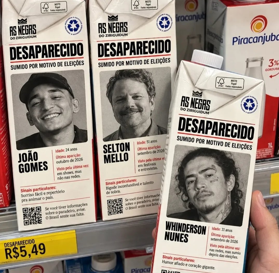 AnittaGlobal01's tweet photo. Fui no mercado comprar leite e vi esses pobres desaparecidos se alguém achar eles favor avisar a família ☺️ https://t.co/YemQhmGEgJ