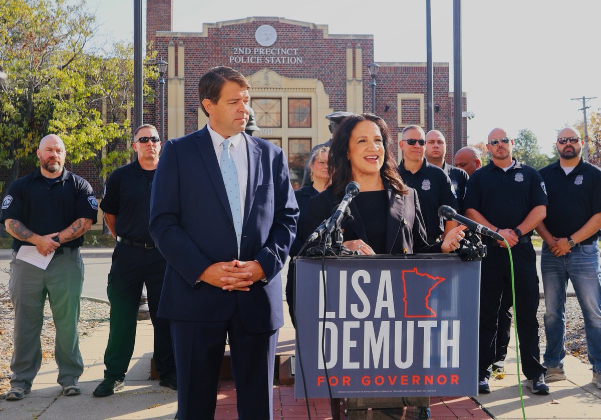 LisaDemuthMN's tweet photo. Leaders of the Minneapolis Police Federation made it clear – with my public safety plan, including the statewide gang task force plan I announced today, the gang problems can end in 60-90 days.

This is why they endorsed me and my plan.

Hope is on the way. Change can come quickly.