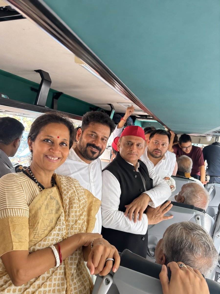 supriya_sule's tweet photo. Marched towards the Supreme Court today alongside fellow INDIA Alliance leaders, raising serious concerns over electoral integrity and the protection of voting rights.

The right to vote is the foundation of our democracy, not a privilege. Every vote matters, every voice counts, and every concern deserves accountability. Our constitutional institutions must uphold the trust of the people.
