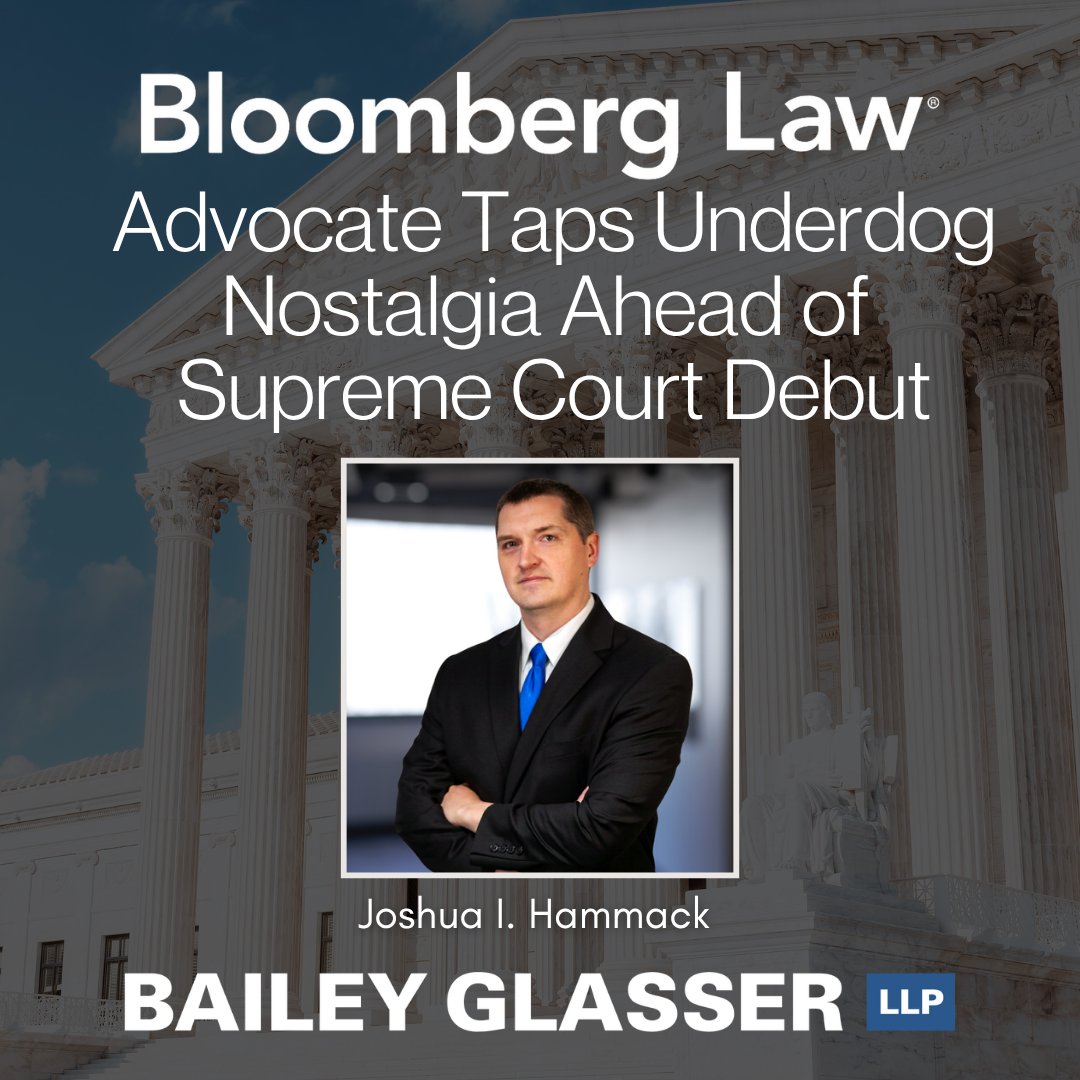 BaileyGlasser's tweet photo. Bloomberg Law has published a profile of Bailey Glasser partner Joshua I. Hammack in an article by senior reporter Jorden Fisher: “Advocate Taps Underdog Nostalgia Ahead of Supreme Court Debut.”

Joshua is arguing his first case before the Supreme Court of the United States on Wednesday, October 14, 2026, in Salazar v. Paramount Global, a closely watched case concerning the scope of the federal Video Privacy Protection Act (VPPA).  He will be arguing opposite veteran Supreme Court litigator Paul Clement.

As described by Bloomberg Law:

"Joshua Hammack hasn’t shied away from his small town roots as he prepares to make his argument debut before the US Supreme Court.  The Bailey Glasser partner dipped into 'Hoosiers,' the Indiana sports classic about a small town basketball team’s run to the state championships, in a petition on behalf of a sports newsletter subscriber.

They’re urging the justices to reconcile a circuit split over how the 1988 Video Privacy Protection Act should apply in the digital age in a case against Paramount Global, now Skydance Corp., to be heard Wednesday.

In the movie, Coach Normal Dale — played by Gene Hackman — worried that his players will be intimidated by the big city championship fieldhouse, has them measure the distance from the floor to the backboard, and the floor to the rim.  'The point is simple: The venue is different, the rules are not,' Hammack wrote in his client’s appeal of a lower court decision rejecting a proposed class action against the media giant.

The Huntington, West Virginia, native’s affinity for sports—particularly those of his own Indiana alma mater, the University of Notre Dame, and its legendary football program—is obvious. He spoke to Bloomberg Law via Zoom in front of a wall full of Notre Dame football memorabilia."

Read the full Bloomberg Law article here: https://t.co/gQepJIdjhE 

Joshua handles complicated commercial litigation and appellate matters, with a particular focus on statutory interpretation, constitutional rights, product safety, insurance, contracts, and Title IX discrimination. In addition to this Supreme Court appeal, Joshua has handled federal appeals in the Second, Fourth, Fifth, Sixth, Eleventh, and District of Columbia United States Circuit Court of Appeals, and before numerous state appellate tribunals. Joshua's work has been recognized by Benchmark Litigation, Lawdragon, and more. 

Learn more about Joshua's practice here: https://t.co/MPIndRkf8R

 #SupremeCourt #VideoPrivacyProtectionAct #AppellateLaw #BaileyGlasser