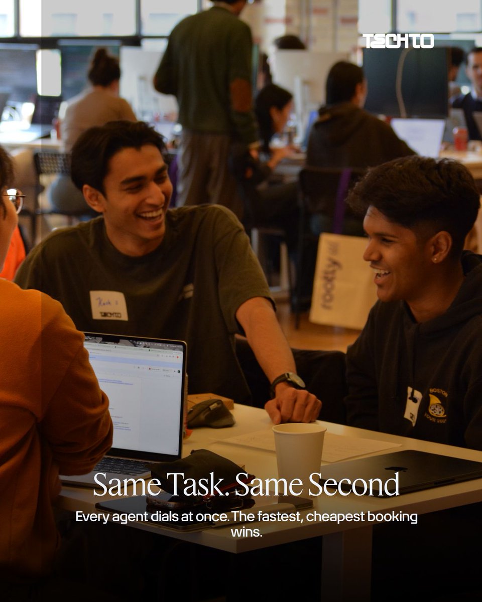 TechTO's tweet photo. Your AI agent has 12 hours to book a hotel room.

On October 17, every team's agent gets the same task at the same time: find the best hotel deal, make the phone call, and get the receipt by email. The fastest and cheapest booking wins.

The rules:
→ No ready-made agents
→ No browser automation
→ Your agent has to make a phone call

Coffee, lunch, pizza, and drinks are on us.

Spots are limited. Book yours today: https://t.co/VoySdRHRD9

Co-hosted with @ElevenLabs and @BackboardIO at Mave HQ!