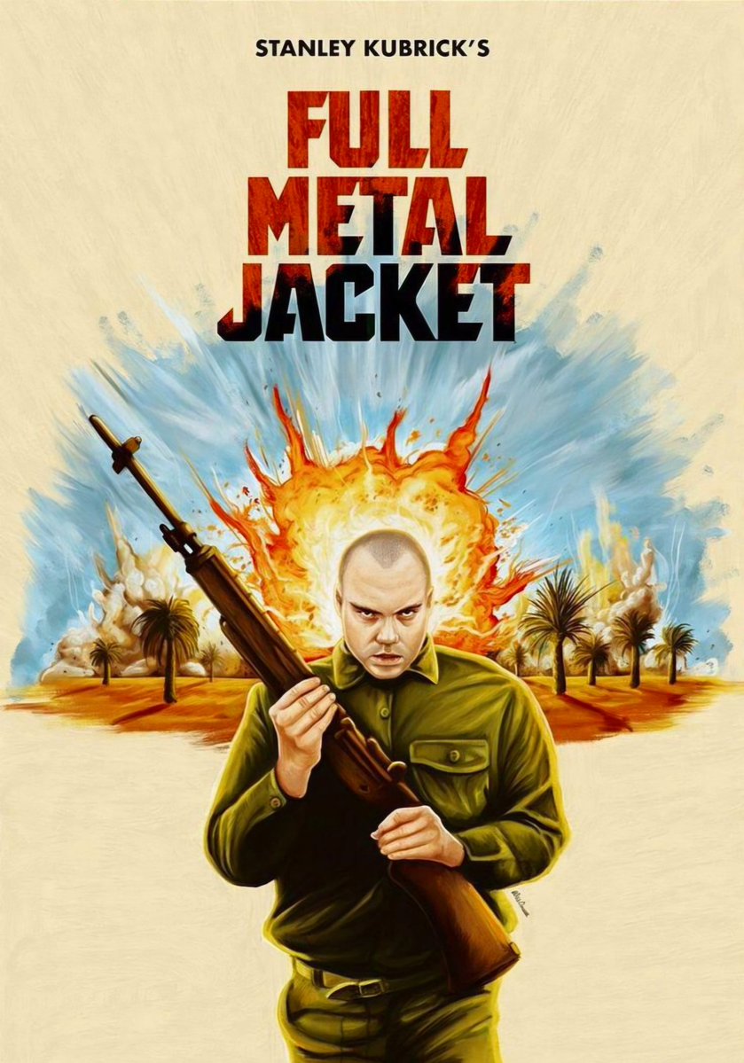 britmedia2000's tweet photo. Full Metal Jacket
(1987)
During the Vietnam War, under the ruthless command of Hartman, a few recruits face mental breakdowns. After a bizarre event, the soldiers are left to deal with the war's hellish mayhem
REF: PHX/FULLMETAL/POSTERART/014
#FullMetalJacket #PosterArt https://t.co/GwInNvobcv