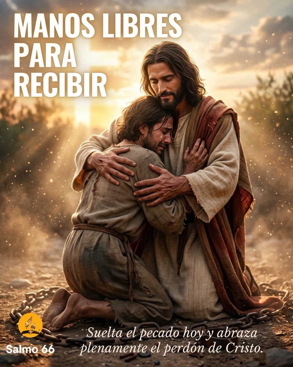 adventistasGUA's tweet photo. ¿Hasta cuándo cargarás esa culpa que te destruye? No puedes recibir el abrazo de Jesús si tus manos siguen atadas al pecado y al rencor. Suelta las cadenas hoy.
Comenta «AMÉN» si hoy le entregas tu corazón a Cristo. #Salmo66 #Fe #Esperanza https://t.co/F6rrAqYwC5