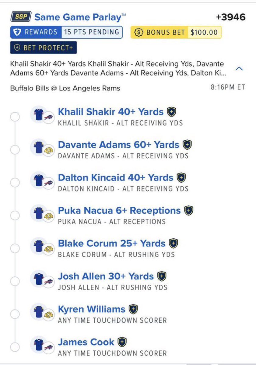 LoriAnneSharp1's tweet photo. MONDAY NIGHT MADNESS 🗣️🗣️

Khalil Shakir 40+ Yards
Davante Adams 60+ Yards
Dalton Kincaid 40+ Yards
Puka Nacua 6+ Receptions
Blake Corum 25+ Yards
Josh Allen 30+ Yards
Kyren Williams
James Cook

#NBA #MLB #PrizePicks #fanduel #NFL #Draftkings #GamblingX @Playbook https://t.co/aawatamt4Z